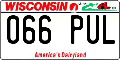 WI license plate 066PUL