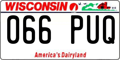 WI license plate 066PUQ
