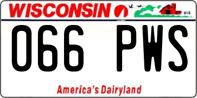 WI license plate 066PWS