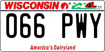 WI license plate 066PWY
