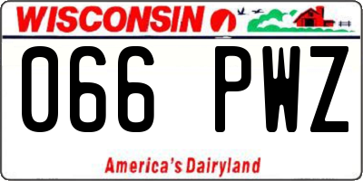WI license plate 066PWZ