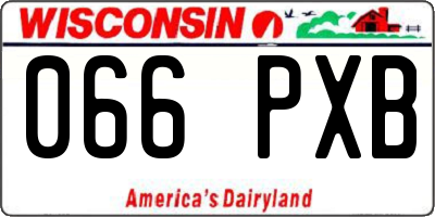 WI license plate 066PXB