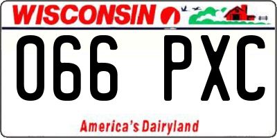 WI license plate 066PXC