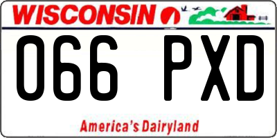 WI license plate 066PXD