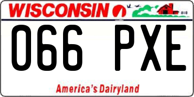 WI license plate 066PXE