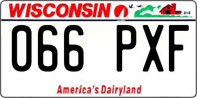 WI license plate 066PXF