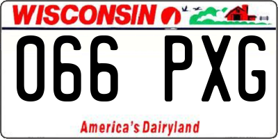 WI license plate 066PXG