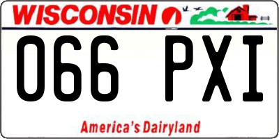 WI license plate 066PXI