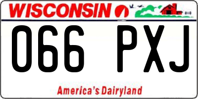 WI license plate 066PXJ
