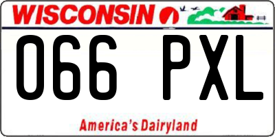 WI license plate 066PXL
