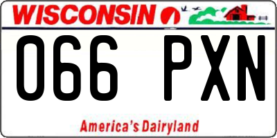 WI license plate 066PXN