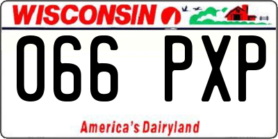 WI license plate 066PXP