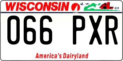 WI license plate 066PXR