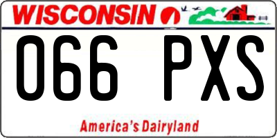 WI license plate 066PXS