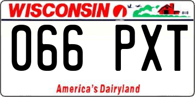 WI license plate 066PXT
