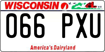 WI license plate 066PXU