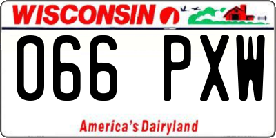 WI license plate 066PXW