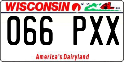 WI license plate 066PXX