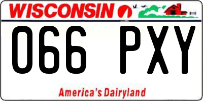 WI license plate 066PXY