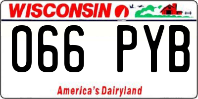 WI license plate 066PYB