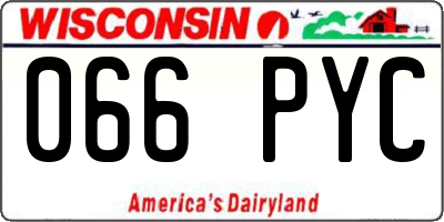 WI license plate 066PYC