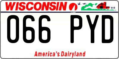 WI license plate 066PYD