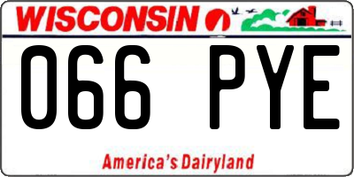 WI license plate 066PYE