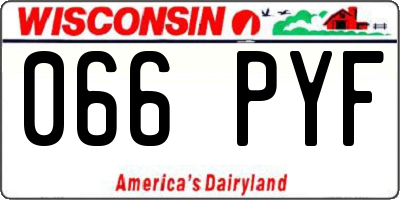 WI license plate 066PYF