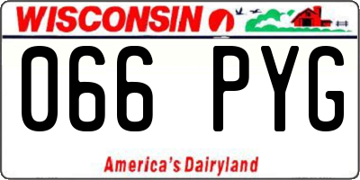 WI license plate 066PYG