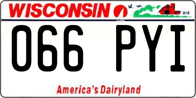 WI license plate 066PYI