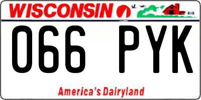 WI license plate 066PYK