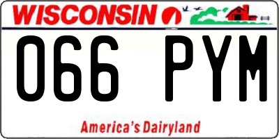 WI license plate 066PYM