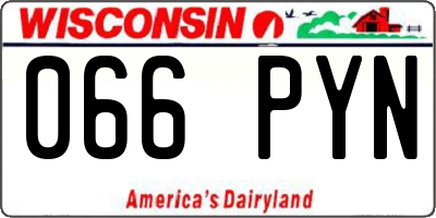 WI license plate 066PYN