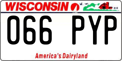 WI license plate 066PYP