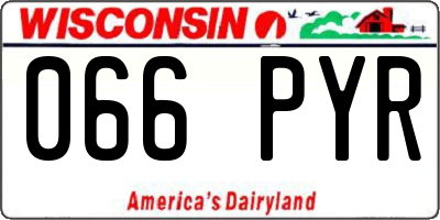 WI license plate 066PYR