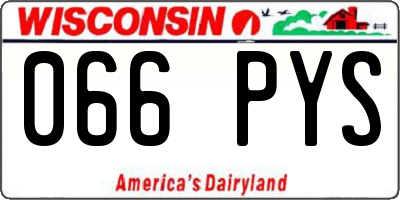 WI license plate 066PYS
