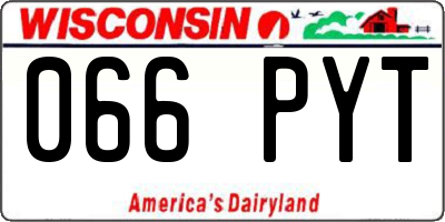 WI license plate 066PYT