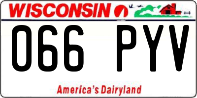 WI license plate 066PYV