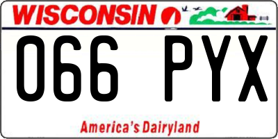 WI license plate 066PYX