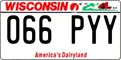 WI license plate 066PYY