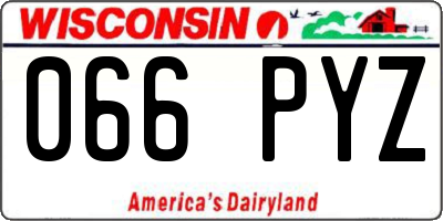 WI license plate 066PYZ