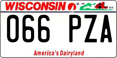 WI license plate 066PZA