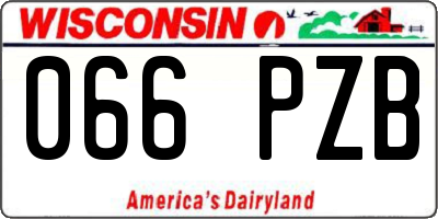 WI license plate 066PZB