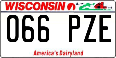 WI license plate 066PZE