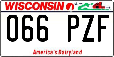 WI license plate 066PZF