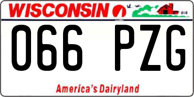 WI license plate 066PZG