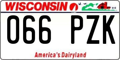 WI license plate 066PZK