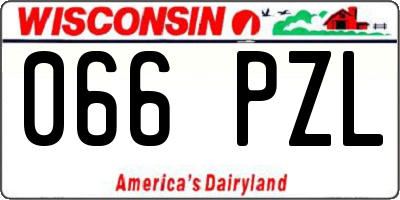 WI license plate 066PZL