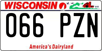 WI license plate 066PZN