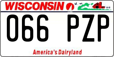 WI license plate 066PZP